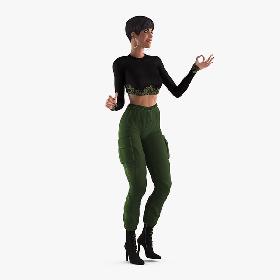 3D Woman in Casual Clothes Rigged